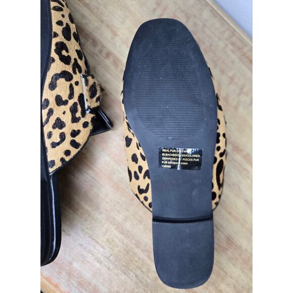Steve Madden Rylie Mules Women's 8M Leopard Print Cow Hair Vegan Leather Slip On - Picture 6 of 8
